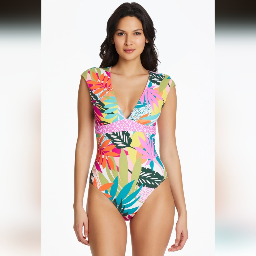 Bleu Rod Beattie Wild at Heart Cap Sleeve Mio One-Piece Swimsuit- 6